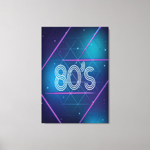 80er Retro Style Leinwanddruck
