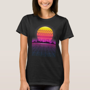 80er Retro Sunset Synthesizer Synthwave Waveform T-Shirt