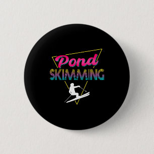 80er Retro-Teich-Schlittschuh-Laufbekleidung Ski-T Button