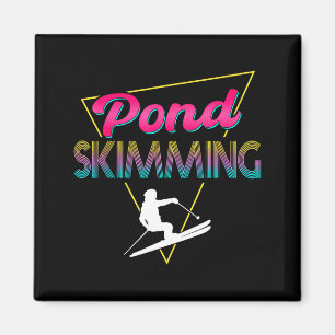 80er Retro-Teich-Schlittschuh-Laufbekleidung Ski-T Magnet