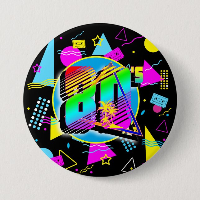 80ER RETRO VINTAGE OLD SCHOOL STIL BUTTON (Vorderseite)