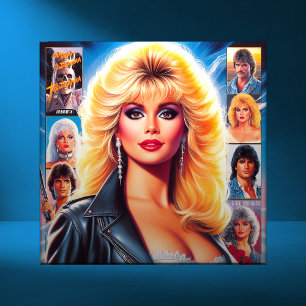 80er Retrowave Frau Fliese