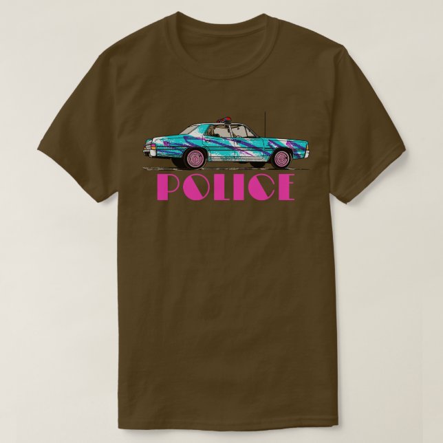 80er Retrowave Police T-Shirt (Design vorne)