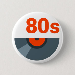 80er Rock 1980er Musik Schallplatte Button