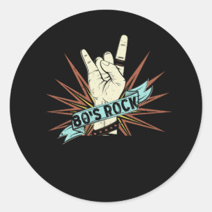 80er Rock Band 80er Rock and Roll Music Lover Rock Runder Aufkleber