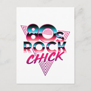 80er Rock-Chick 1980er Musikliebhaberin Postkarte