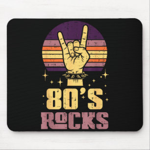 80er Rock Rocker Hand Retro Punk Metal Musik Männe Mousepad