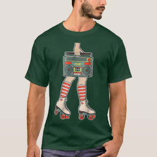 80er Rollerskates Vintag Roller Skaten Disco T-Shirt