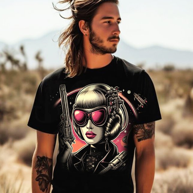 80er Sci-Fi Frau T-Shirt (Von Creator hochgeladen)