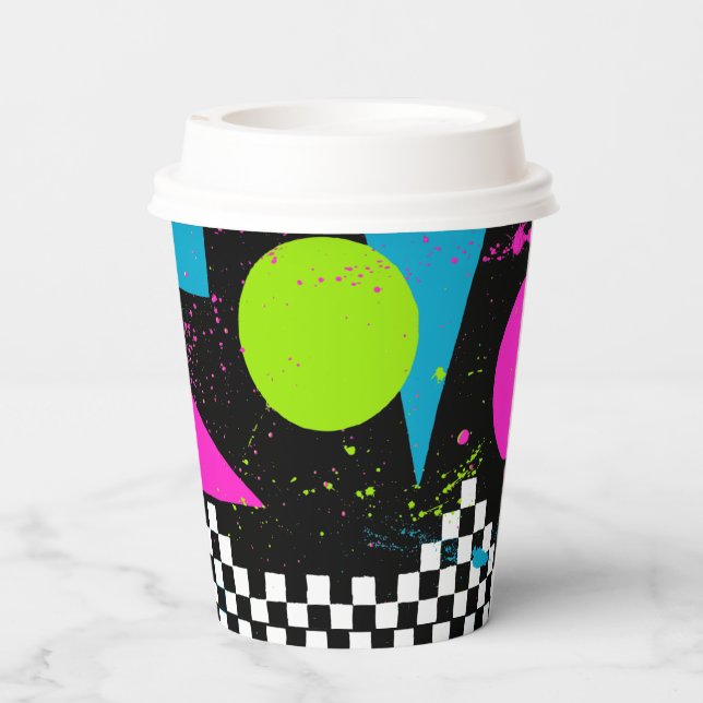 80er Splatterpaint Paper Cup Pappbecher (Rückseite)