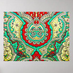 80er-Stil, hell, neon, schön, psychedelisch Poster
