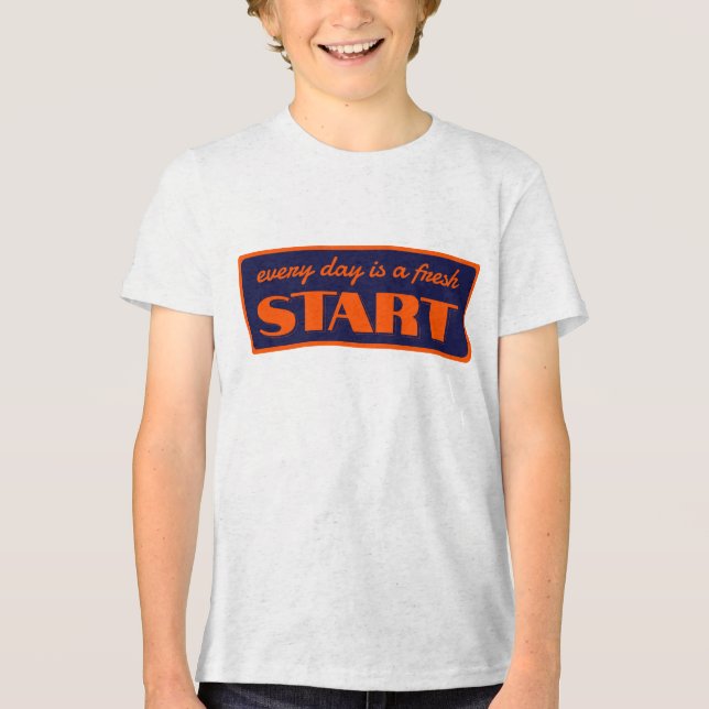 80er-Stilplatte mit roter Farbe Tri-Blend Shirt (Vorderseite)