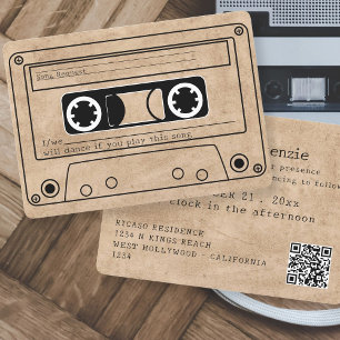 80er Style Retro Music Tape Wedding Einladung