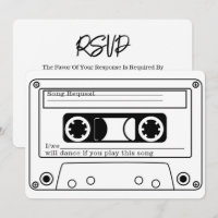 80er Style Retro Musik-Tape Hochzeit RSVP
