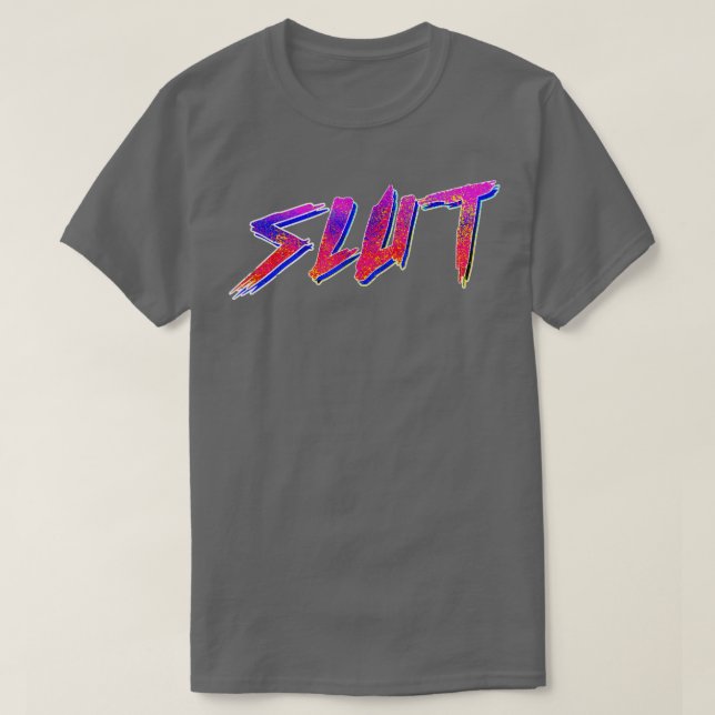80er Style Typografisches Design T-Shirt (Design vorne)