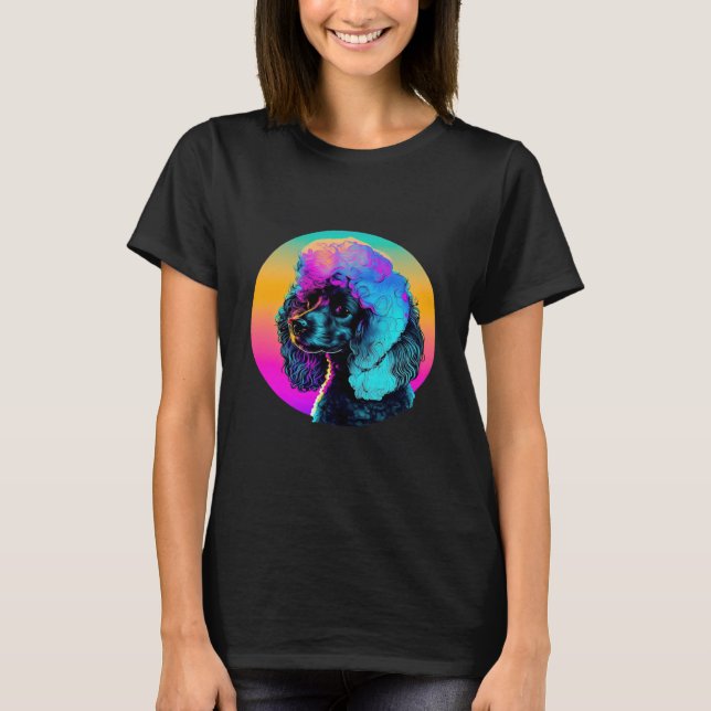 80er Synthwave und Pudel-Ästhetik T-Shirt (Vorderseite)