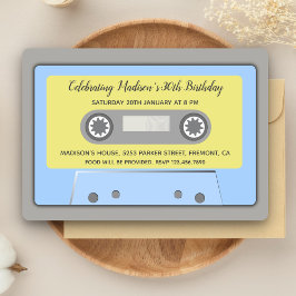 80er Thema Retro Cassette Band Geburtstag Einladun Einladung