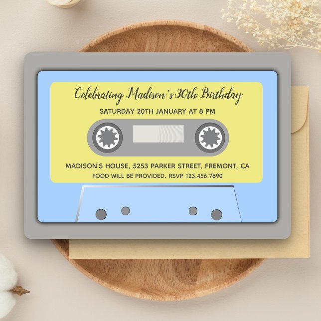 80er Thema Retro Cassette Band Geburtstag Einladun Einladung (Von Creator hochgeladen)