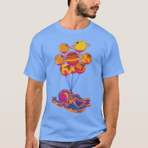 80er Vaporwave Art Weltraumplaner Weltraumballon T-Shirt