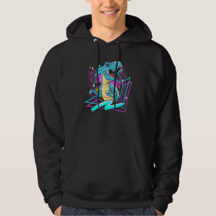 80er Vaporwave Ästhetik T Rex Dinosaur Hoodie