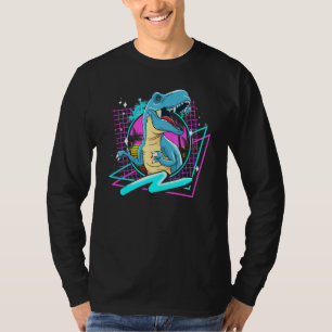 80er Vaporwave Ästhetik T Rex Dinosaur T-Shirt