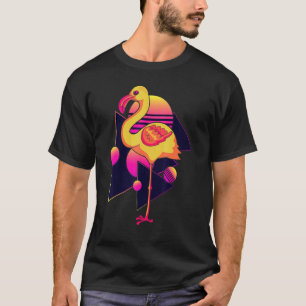 80er Vaporwave Zoo Tier Tropischer Vogel Exotische T-Shirt