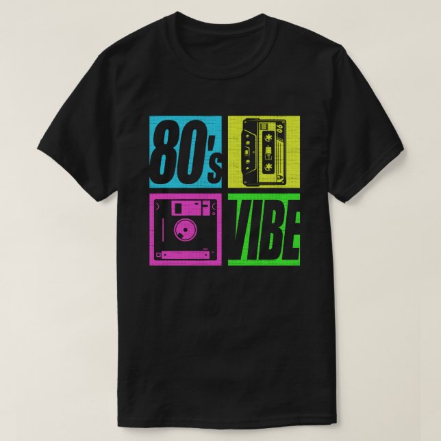 80er Vibe 1980er Fashion 80 Theme Party Aighties T-Shirt (Design vorne)