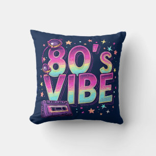 80er-Vibes-Kissen – Neon-Kassette und Galaxie Kissen