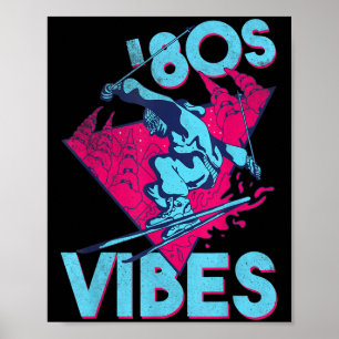 80er Vibes, Retro-Ski Vintage-80er-Ski-Outfit Poster