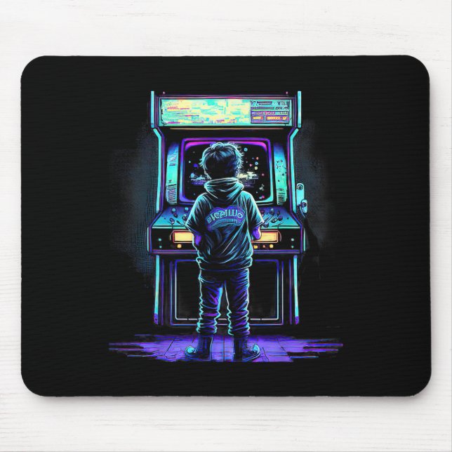 80er Video Game Vintag Retro Arcade 3 Mousepad (Vorne)