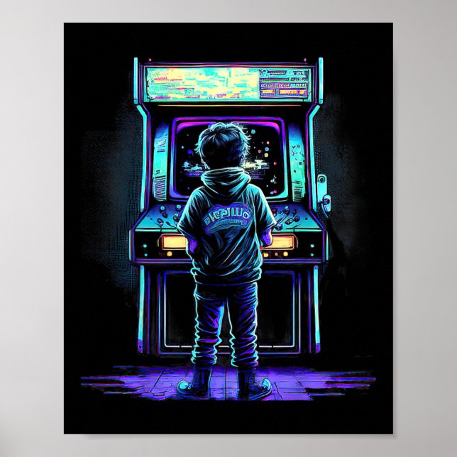 80er Video Game Vintag Retro Arcade 3 Poster (Vorne)