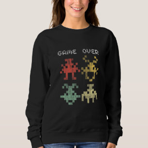 80er Video Game Vintag Retro Arcade Game Over Sweatshirt