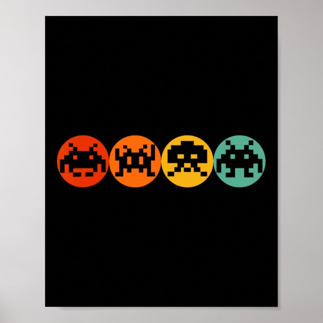 80er Video Game Vintag Retro Arcade Poster (Vorne)