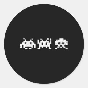 80er Videospiel Vintag Retro Arcade Nostalgie Spie Runder Aufkleber