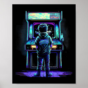 80er Videospiel Vintage Retro Arcade 3 Poster