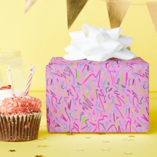80er Vintag drucken in Rosa Geschenkpapier