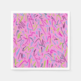 80er Vintag drucken in Rosa Serviette