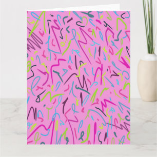 80er Vintage-Druck in Rosa Karte