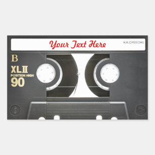 80er Vintage-Mix-Tape B-Seite Rechteckiger Aufkleber