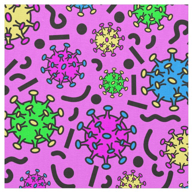 80er-Viren in rosa Gewebe Stoff (Nahaufnahme)
