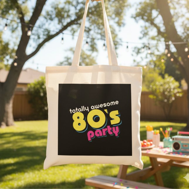 80er völlig phantastisch Party Tote Tasche (80s totally awesome party Tote Bag)
