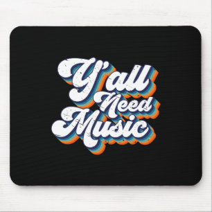 80er Y'all brauchen Musik 1980er Retro Vintage Thr Mousepad