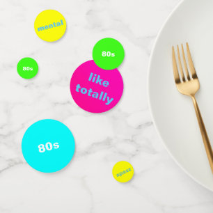 80ertabelle Confetti mit Redewendungen vom 80er Konfetti
