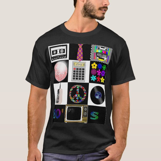 80s Collage DiscoballMixtape CalculatorFlower T-Shirt (Vorderseite)