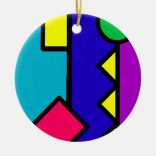 80s Color Block Keramikornament