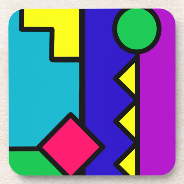 80s Color Block Untersetzer (Vorderseite)