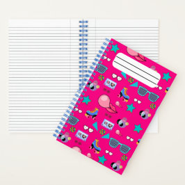 80s Costume Vibrant pink Retro culture pop Notizbuch