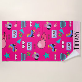 80s Costume Vibrant pink Retro culture pop Strandtuch