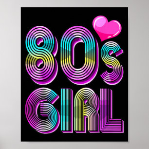80's Girl Birthday Party Costume Retro Vintage Poster