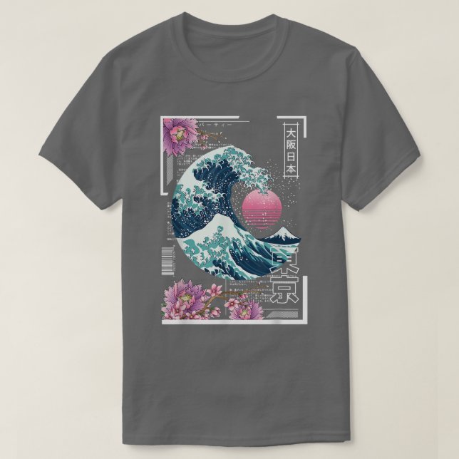80's Japan Japanese Great Wave T-Shirt (Design vorne)